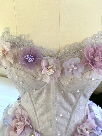 Elegant Sweetheart Neck Tulle Lace Beaded Appliques A Line Short 16th Birthday Outfits Purple Mini Homecoming Dress SP2364