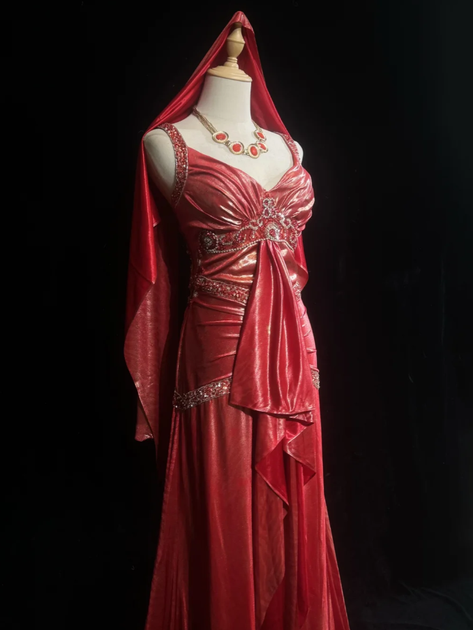 Unique Pink V Neck Satin Beaded Mermaid Long Prom Dress Evening Dress Formal Wedding Guest Dress SP1389