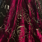 Charming Halter Beaded V Neck Lace Satin Mermaid Prom Dress Long Evening Dress SP610