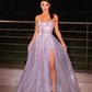 A-line Spaghetti Straps Unique Modest Elegant Sparkly Long Women Evening Dress Y5995