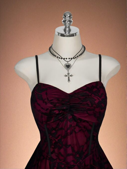 Vintage Spaghetti Straps Satin Lace A Line Short Prom Dress Formal Homecoming Dress Birthday Outfits SP133