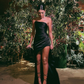Chic Black Long Evening Dress,Black Strapless Prom Dress  Y5501