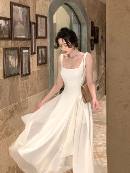 Elegant Ruffles White Midi Dresses Summer New Evening Dress Y4454 Simplepromdress Elegant Ruffles White Midi Dresses Summer New Evening Dress Y4454 Simplepromdress