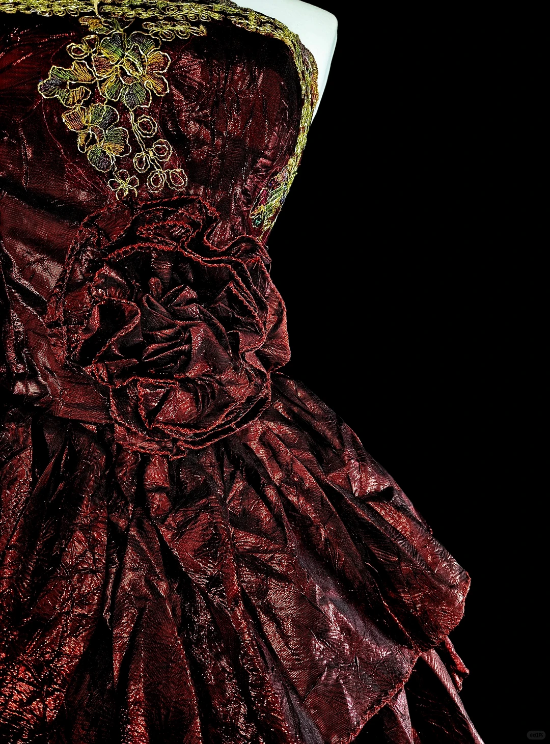 Retro Burgundy Satin Appliques Layered A Line Short Graduation Homecoming Dress,Strapless Mini Birthday Dress SP3393