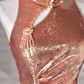 Classy Rose Gold Sequin Mermaid Long Prom Dress Backless Evening Dress Y8635