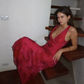 Chic Deep V Neck Sheath Prom Dress,Summer Beach Dress  Y4606