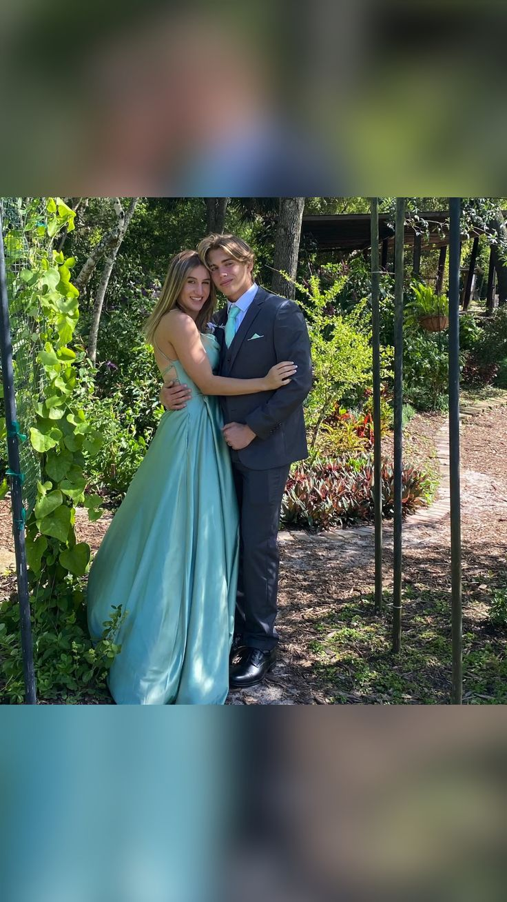 Classic Sage Green A-line Satin Long Prom Dress,Winter Dance Dress Y4994