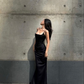 Charming Black Spaghetti Straps Sheath/Column Evening Dress Y4146