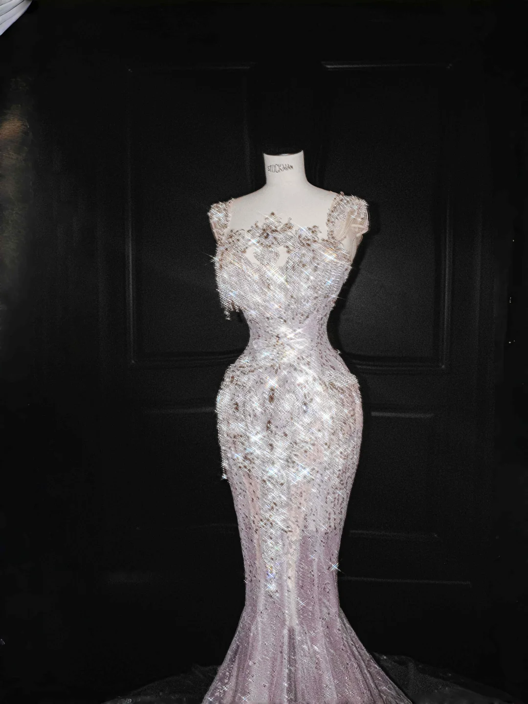 Glamorous Lavender Tulle Beaded Mermaid Prom Dress,Formal Evening Dress Y8669