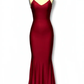Burgundy Spaghetti Straps Mermaid Evening Dress Prom Dress Y8482