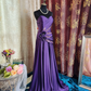 Elegant Strapless Purple Satin Pleated Beaded Mermaid Long Party Dress 19th Birthday Outfits SP1955