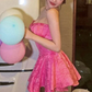 Sweet Pink A Line Strapless Short Homecoming Dress  Y7753