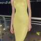 Chic Sequin Sheath Blue Long Prom Dress Evening Dress Y7754
