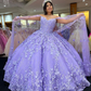 Luxurious Lavender Ball Gown With Butterflies,Sweet 16 Dress Y6755