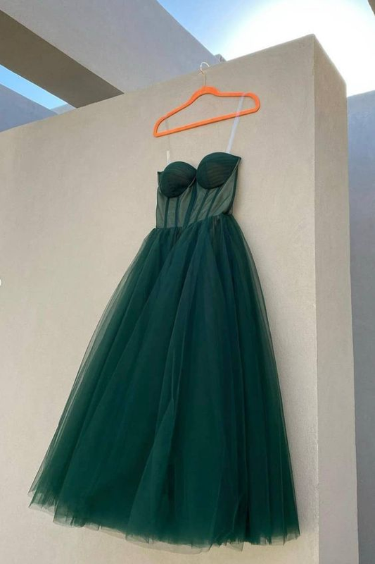 Tulle Short Prom Dresses, Lovely Spaghetti Straps Evening Dresses Y4471