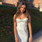 Elegant Spaghetti Straps White Formal Dress,Sorority Formal, White Prom Dress Y5427