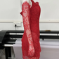 Red Lace Mini Homecoming Dress,Red Party Gown Y7387