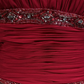 Charming Red Spaghetti Straps Satin Beaded Mermaid Long Wedding Guest Dress Formal Birthday Evening Gowns SP1797