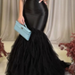 Elegant Formal Black Strapless Sweetheart Mermaid Long Prom Dress Y5801