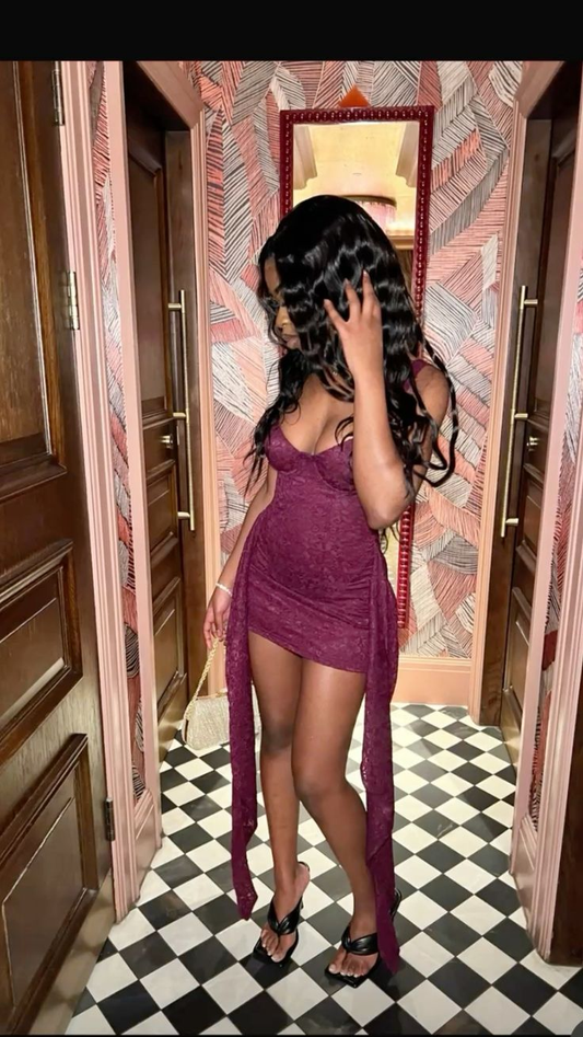 Retro Spaghetti Straps Dark Purple Lace Sheath Cocktail Dress Short Homecoming Dress SP2821