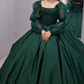 Vintage Green Long Sleeves Ball Gown,18th Birthday Outfit Y7167