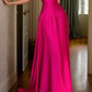 Fashion A Line Evening Dress Hot Pink Satin Prom Dress Y7717