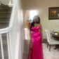 Elegant Hot Pink Sheath Prom Dress With Split Y6487