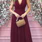 Charming A-line V Neck Prom Dress,Wedding Guest Outfit  Y5771