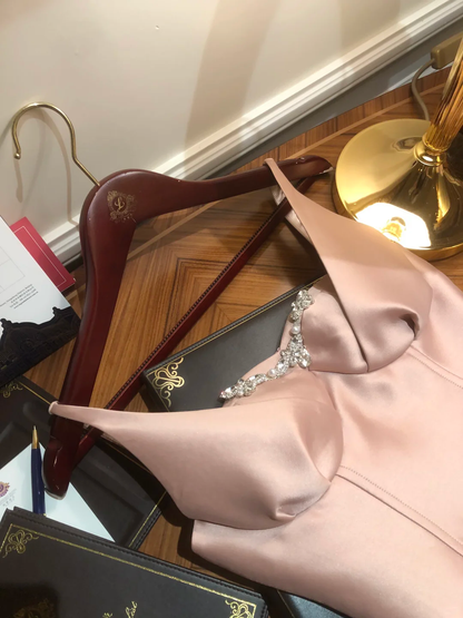 Elegant Spaghetti Straps Pink Satin Tulle Layered A Line Short 8th Grade Homecoming Dress Cocktail Dress SP2368