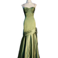 Green Spaghetti Straps Elegant Long Prom Dress Y7154