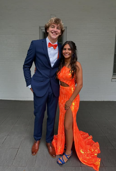 Sparkly Orange Sequin One Shoulder Long Prom Dress with Slit Y4277