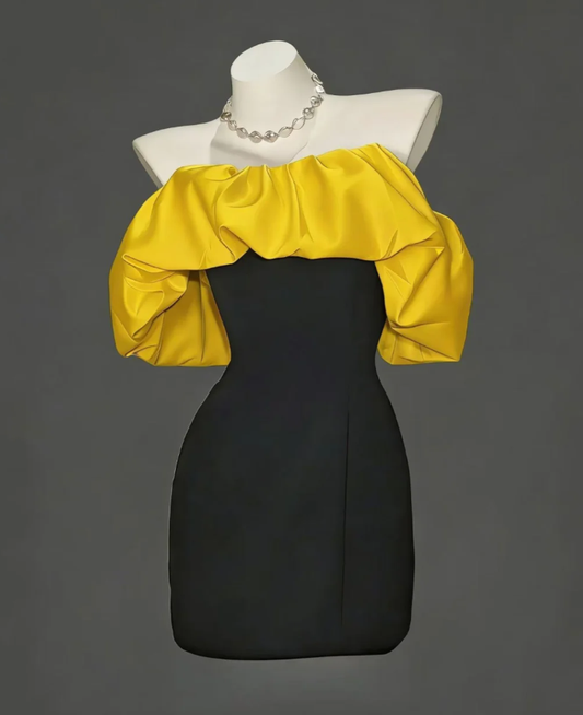 Stylish Strapless Black Satin Sheath Short Homecoming Dress Cocktail Dress SP1937