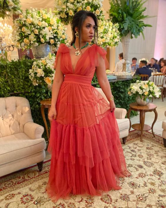 A-line V Neck Tulle Prom Dress,Wedding Guest Outfit Y5539 Simplepromdress A-line V Neck Tulle Prom Dress,Wedding Guest Outfit Y5539 Simplepromdress
