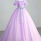 A-Line Off Shoulder Tulle Sage Green Long Prom Dress, Green Sweet 16 Dress Y5854