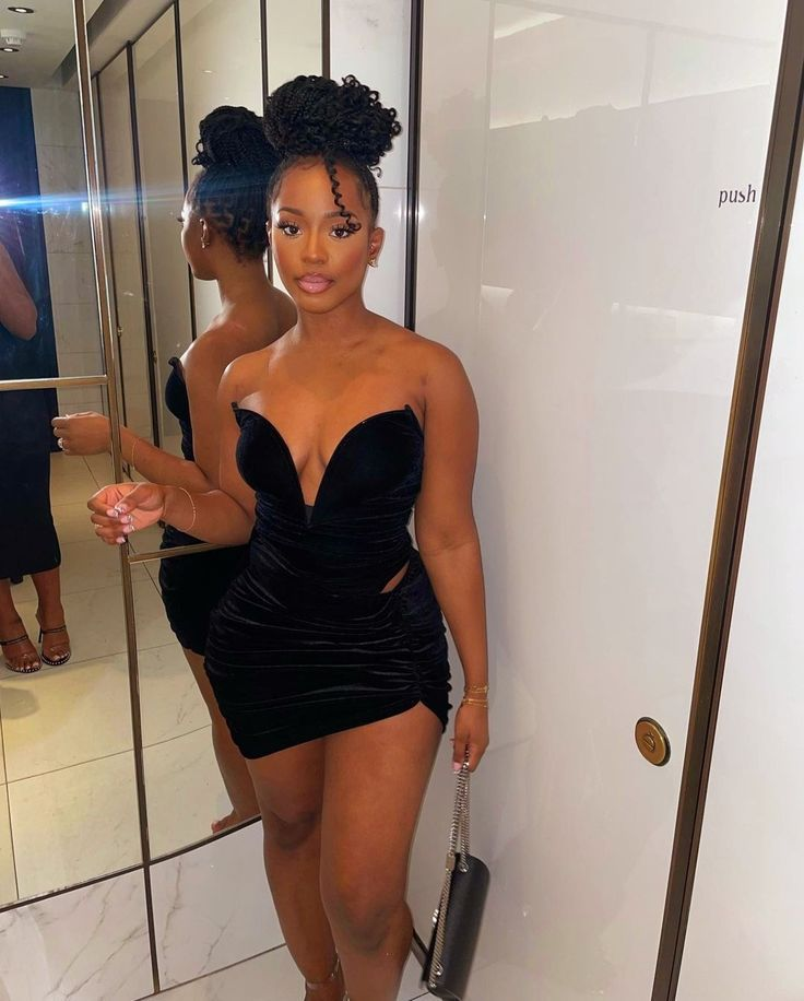 Sexy Deep V Neck Mini Homecoming Dress, Black Cocktail Dress Y2219 – Simplepromdress