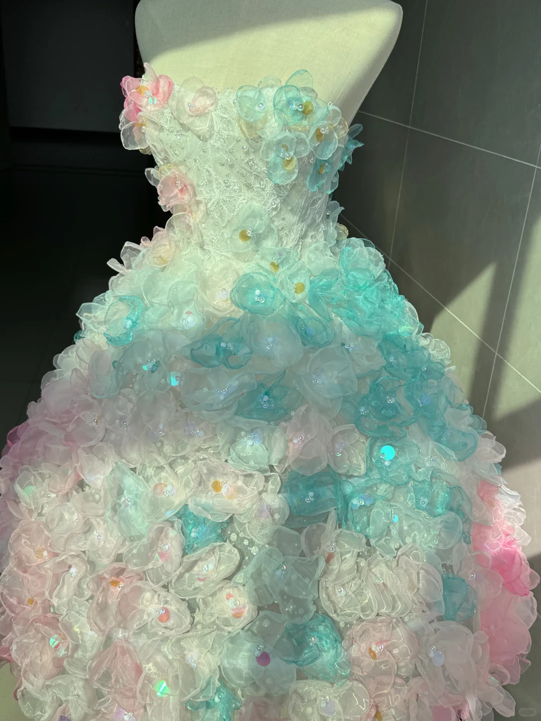 Charming Sweetheart Neck Colorful Tulle 3D Floral Ankle Length Party Dress Prom Dress SP4220