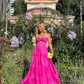 Hot Pink Formal Occasion Dress Sweetheart Long Party Dress Tiered Sleeveless Sexy Evening Dress Y6183