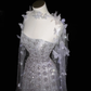 Pretty Lilac Tulle Beaded Appliques A Line Prom Evening Dress,Formal Evening Dress Y8657
