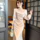 Sweet Lace Neck Pink Satin Mermaid Long Wedding Dress Formal Evening Dress Birthday Dress SP1541