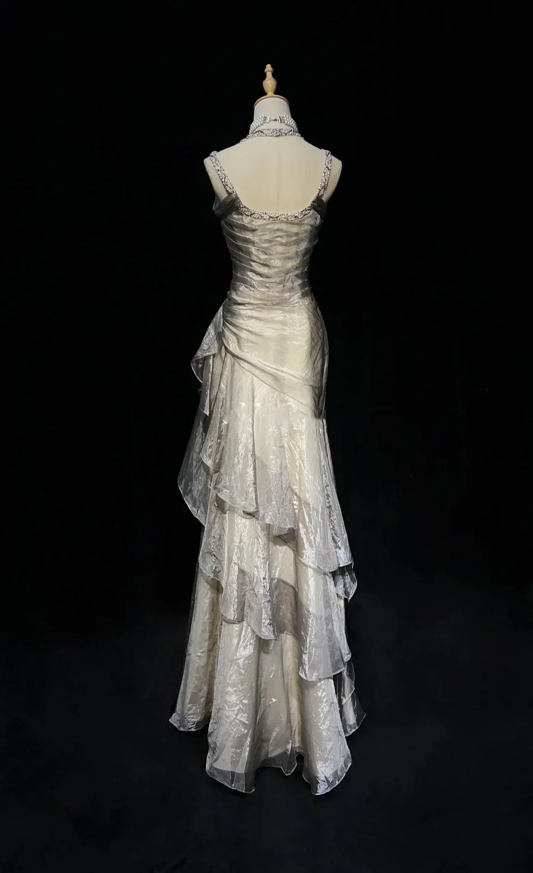 Vintage Purple Tulle Mermaid Long Evening Dress Birthday Outfits SP941