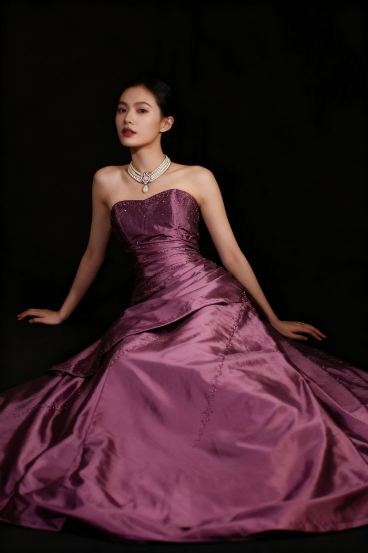Retro Sweetheart Neck Dull Pink Satin Beaded Mermaid Long Birthday Dress Formal Evening Dress SP1728
