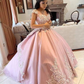 Charming Pink Satin Ball Gown,Pink Sweet 16 Dress  Y6496