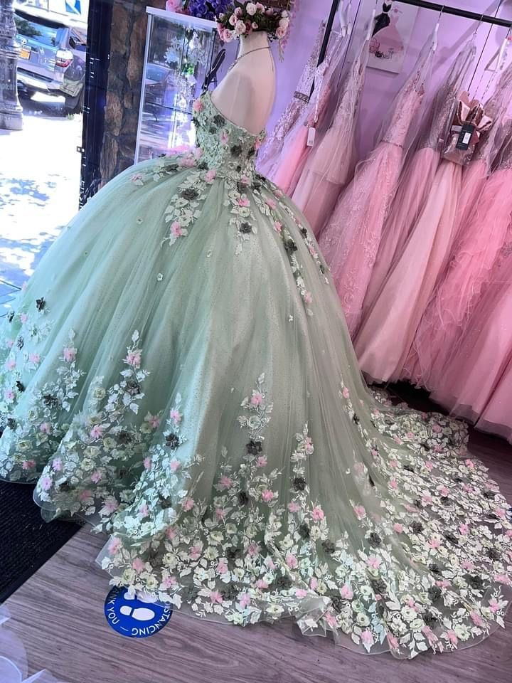 Mint Green Quinceanera Dresses Ball Gown Lace Ball Gown Sweet 16 Dress   Simplepromdress
