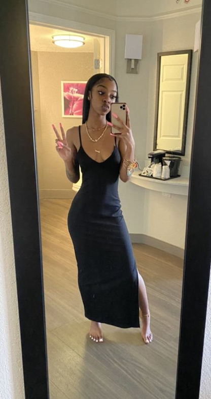 Simple tight black dress cheap