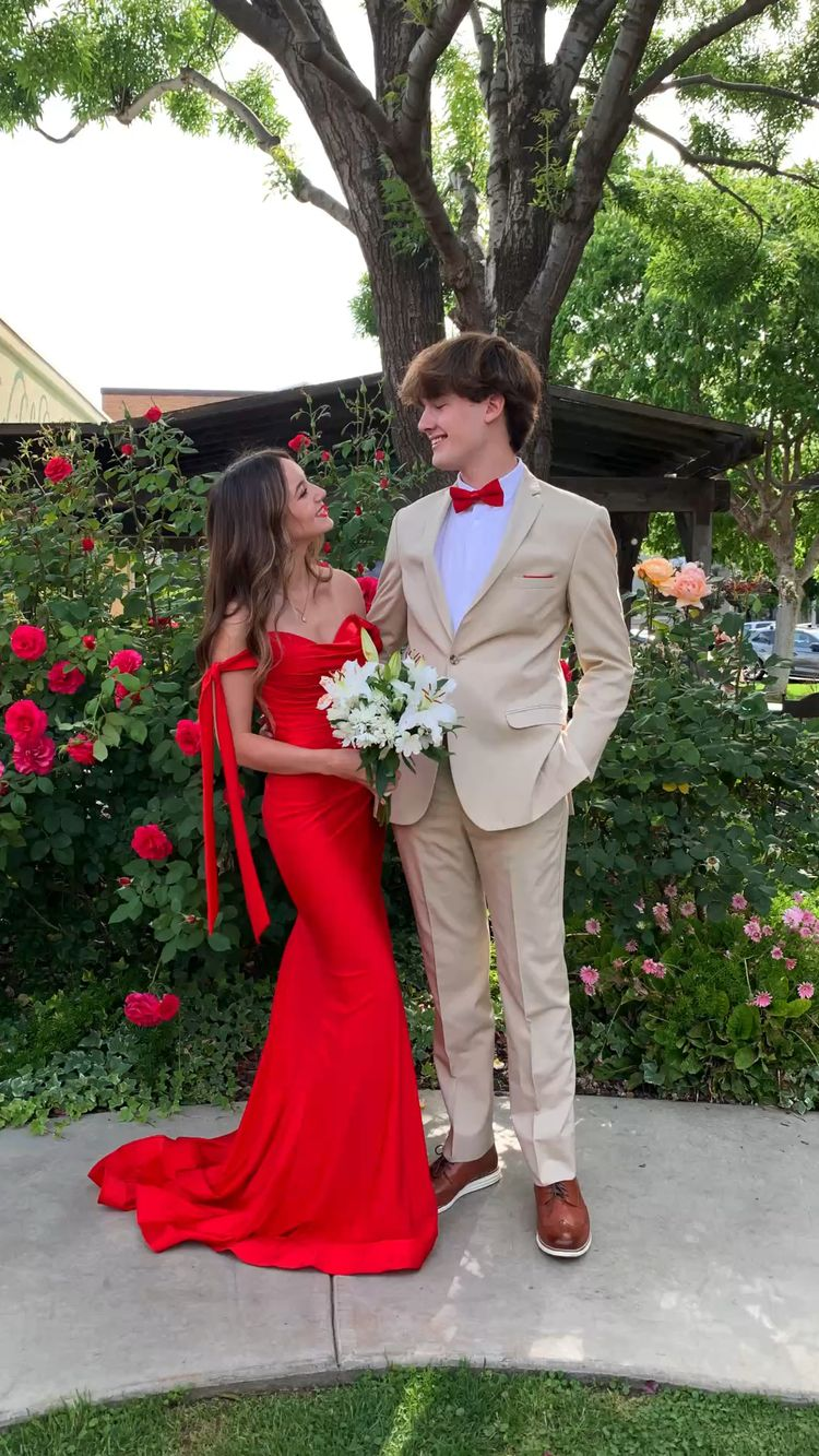 Elegant Red Satin Mermaid Prom Dress,Red Long Formal Gown,Pageant Dress  Y2236