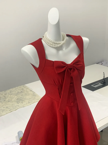 Stylish Red Satin A Line 16th Birthday Dress Short Graduation Homecoming Dress Y9157