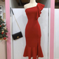 Elegant One Shoulder Red Prom Dress,Red Party Gown Y6161
