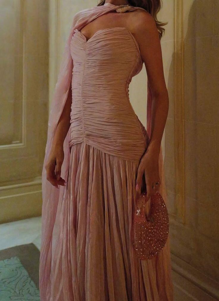 Classy Pink Strapless Tulle Pleated Mermaid Evening Dress Long Wedding Guest Dress SP1145