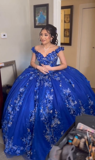 Royal Blue Ball Gown Quinceanera Dresses 3D Flower Sweetheart Sweet 15 Simplepromdress Royal Blue Ball Gown Quinceanera Dresses 3D Flower Sweetheart Sweet 15 Simplepromdress
