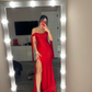 Charming Red Mermaid Evening Dress With Side Split Y5711